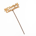 Топпер "С Днём Свадьбы", золотой, 15×5,5 см Дарим Красиво 4406768