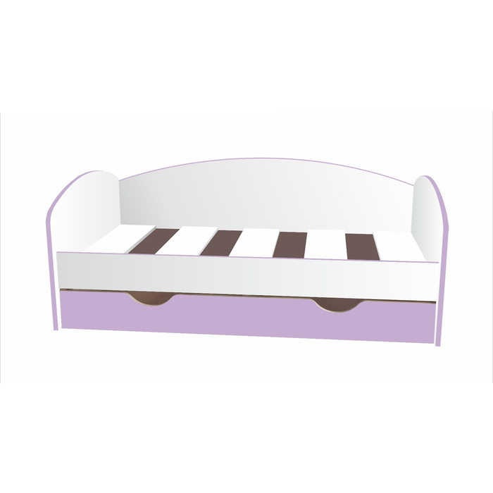Кровать-тахта детская, спальное место 1600 × 700 мм, цвет белый / лиловый