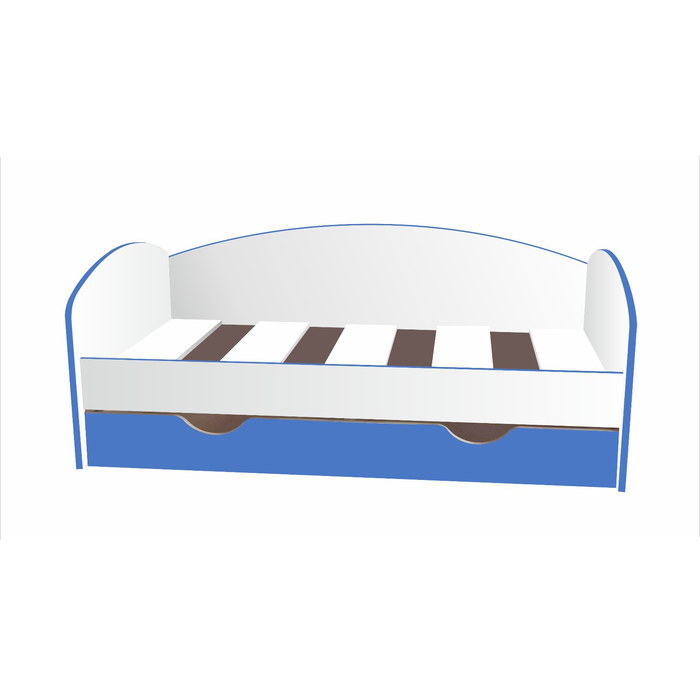 Кровать-тахта детская, спальное место 1600 × 700 мм, цвет белый / синий