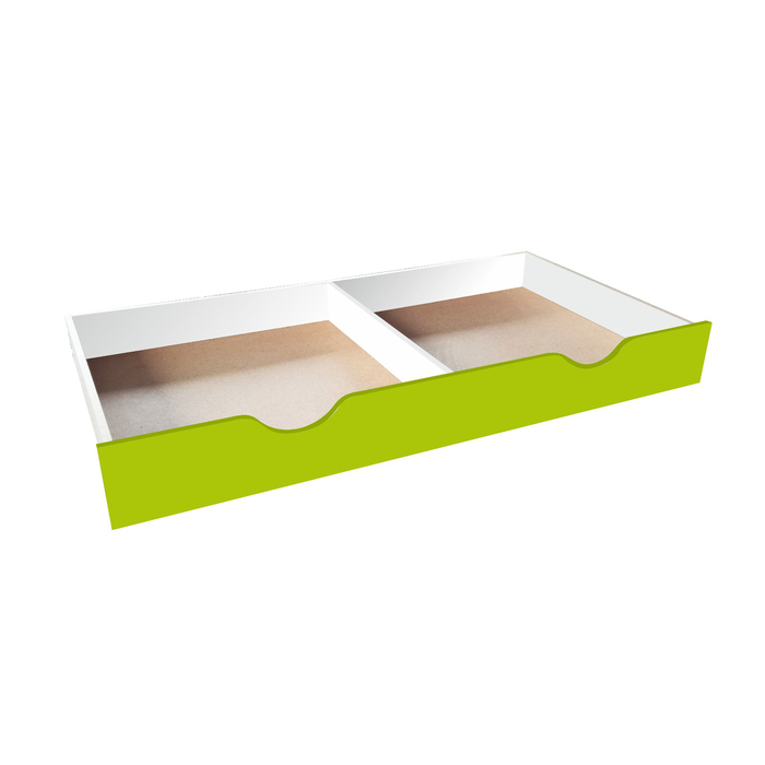Ящик задвижной для детской кровати, 1588 × 716 × 194 мм, цвет белый / лайм