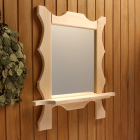 Зеркало резное с 1 полкой, 70×55×16 см