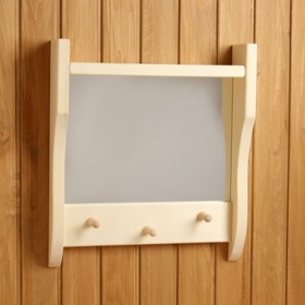Зеркало резное с 1 полкой и 3 крючками, 45×50×10 см