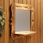 Зеркало резное с полкой, обожжённое, 53×53×1,6 см - фото 141977