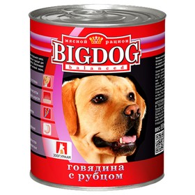 Влажный корм BIG DOG для собак, говядина/рубец, ж/б, 850 г