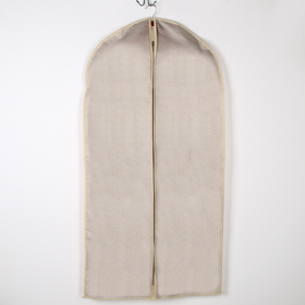 Чехол для одежды Доляна «Европа», с ПВХ окном , 120×60 см, цвет бежевый
