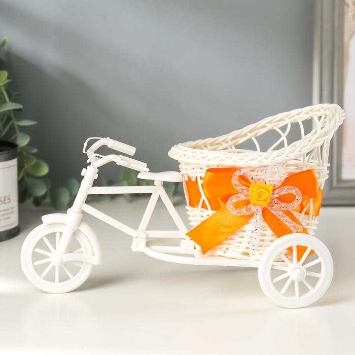 Корзинка декоративная "Велосипед с коляской" средняя
