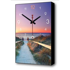 Часы-картина настенные, серия: Город  Крым "На берегу моря", дискретный ход, 57 х 35 х 4 см