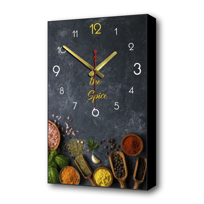 Часы-картина настенные, серия: Кухня, "Специи", 57 х 35 х 4 см