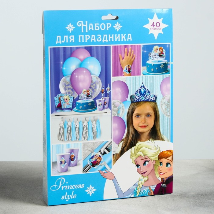 Набор для оформления праздника "С Днем Рождения!", Холодное сердце, 40 предметов
