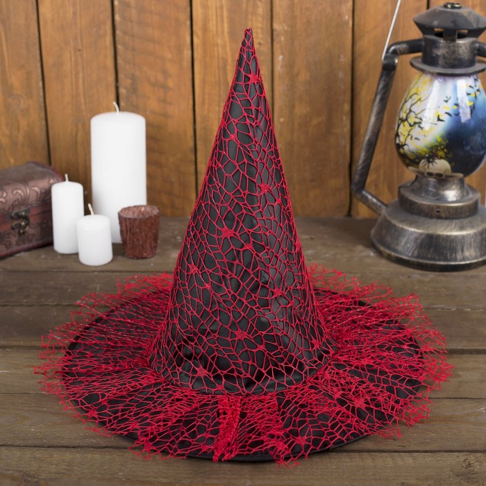 Карнавальная шляпа «Паутинка», р-р. 56-58 см, цвет красный