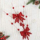 Decor branch "glitter Bow" 60*9.5 cm red