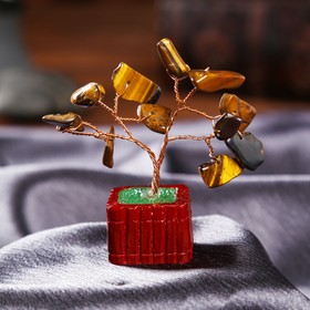 Сувенир бонсай "Денежное дерево с тигровым кристаллами" 12 шт 8х3х3,2 см
