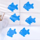 Набор мини-ковриков для ванны на присосках Доляна «Рыбка», 11×12 см, 6 шт, цвет МИКС - фото 1730029