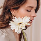 Серьги с жемчугом "Эксклюзив" барокко, капелька, цвет белый в матовом золоте - фото 801711309