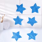 Набор мини-ковриков для ванны на присосках Доляна «Звезда», 10×10 см, 6 шт, цвет МИКС - фото 37229