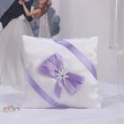 Cushion for rings "Lavender", white-purple