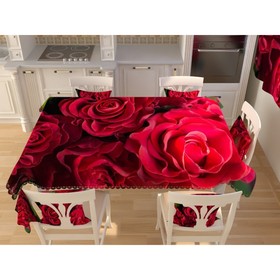 Фотоскатерть «Волнистые розы», размер 145 × 145 см, габардин