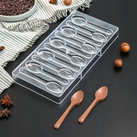 Форма для шоколада 27,5×13,5 см "Ложки", 10 ячеек