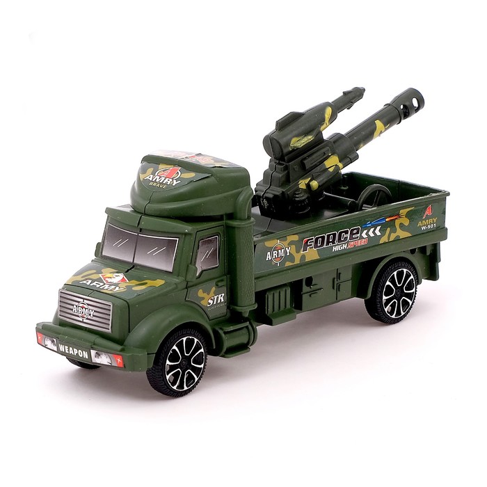 Грузовик инерционный «Военный автовоз» с пушкой