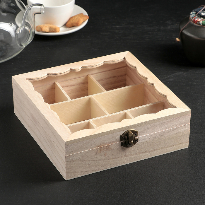 Ящик для хранения чайных пакетиков «Бергинни», 20×20×6,5 см, 8 ячеек