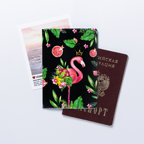 Обложка для паспорта "Тропический фламинго"