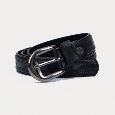 Children's belt, screw, metal buckle, width - 2.2 cm, 75-90 cm, color black