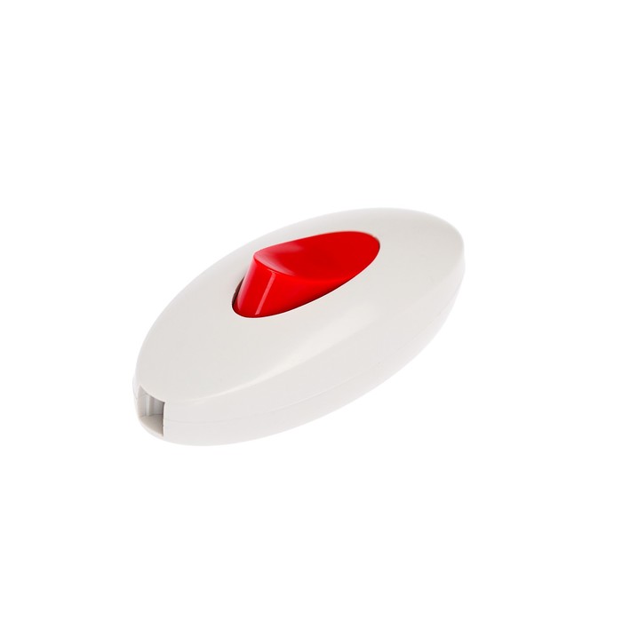 Выключатель Smartbuy, 6 А, 250 В, проходной, белый/красный - фото 799261456