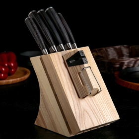 Набор кухонных ножей DANA, 5 шт: лезвие 9 см, 12,5 см, 17,5 см, 20 см, 20 см, универсальный блок с ножеточкой
