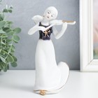 Сувенир керамика "Девушка-ангел скрипачка" кобальт 15х9х7,5 см - фото 689376