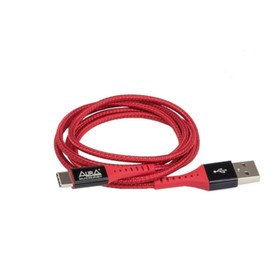 Зарядный кабель Aura TPC-UC4R Type-C в полиэстеровой оболочке, красный, 1,2 метр 4516491