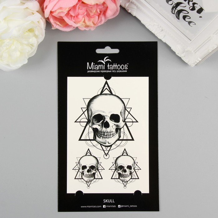 Татуировка на тело "Miami Tattoos Skull"