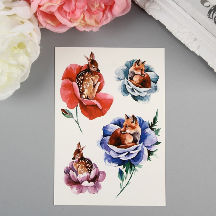 Татуировка на тело "Miami Tattoos Fox & Deer"