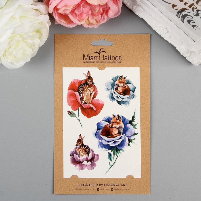 Татуировка на тело "Miami Tattoos Fox & Deer"