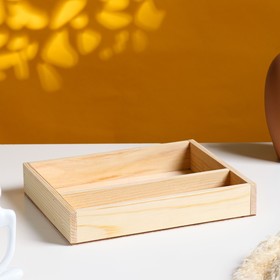Кашпо деревянное 25.5×20×4.5 см "Макарунас", натуральный Дарим Красиво