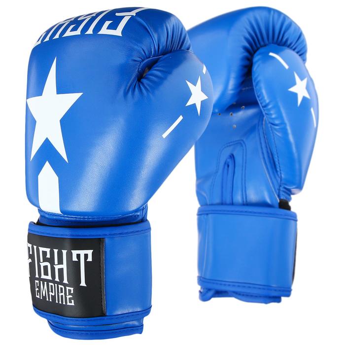 Перчатки боксёрские FIGHT EMPIRE, 10 унций, цвет синий - фото 727097