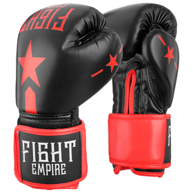 Перчатки боксёрские детские FIGHT EMPIRE, 6 унций, цвет чёрный
