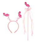 Carnival set "Flamingos" 2 piece: headband, wand