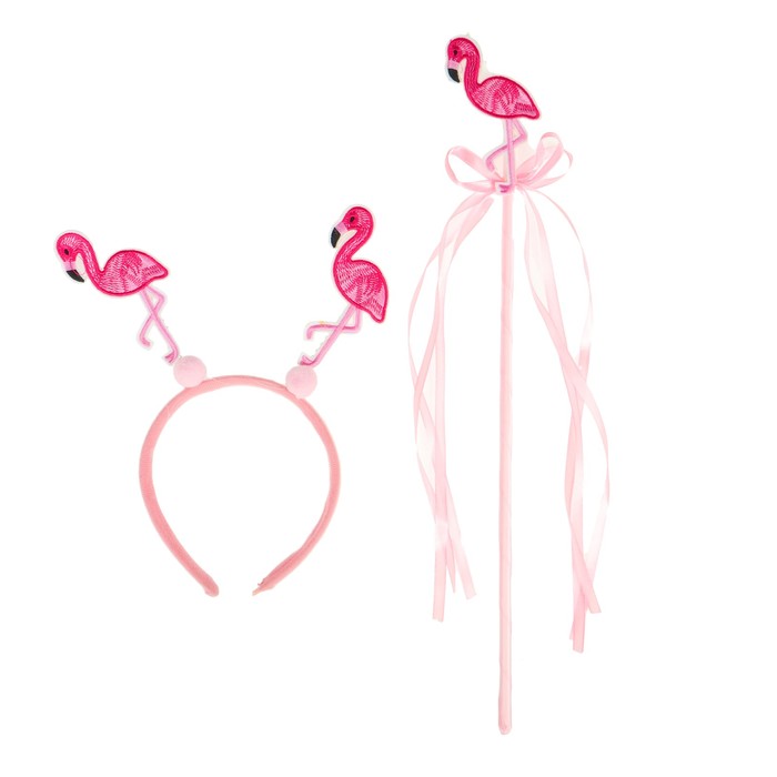 Карнавальный набор «Фламинго», ободок, жезл