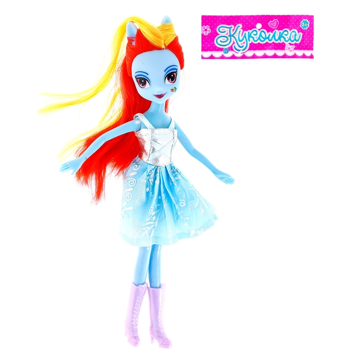 Кукла модная "Саманта" с цветными волосами, в платье и сапожках, МИКС
