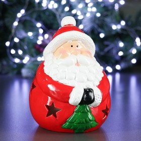 Фигура с подсветкой "Дед Мороз с елкой" 15х14х16см