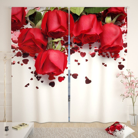 Фотошторы «Праздничные розы», размер 145 х 260 см, блэкаут