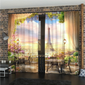 Фотошторы «Парижское великолепие», размер 145 х 260 см, габардин