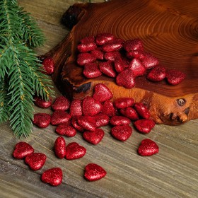 Фигурка для поделок и декора "Сердце", набор 50 шт., размер 1 шт. 1,5×1,5×0,5 см, цвет красный