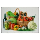 Наклейка на кафельную плитку "Корзина овощей и вино" 60х90 см - фото 6635868