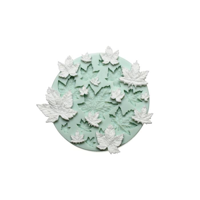 Молд силикон №738 "Кленовый лист" 3,5х3,5 см, 1х1 см