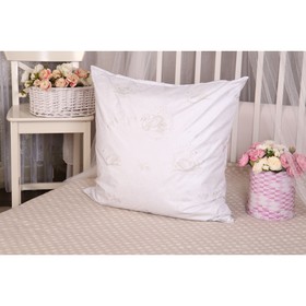 Decorative bed 70x70cm with zipper Swans silver
