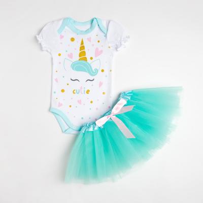 Set Baby I: bodysuit, skirt "Cutie", white, R. 22, height 62-68 cm 4150452
