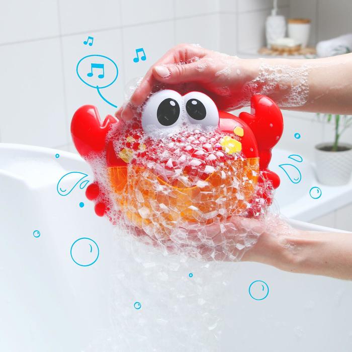 Игрушка на присоске  для игры в ванне «Крабик», пузыри