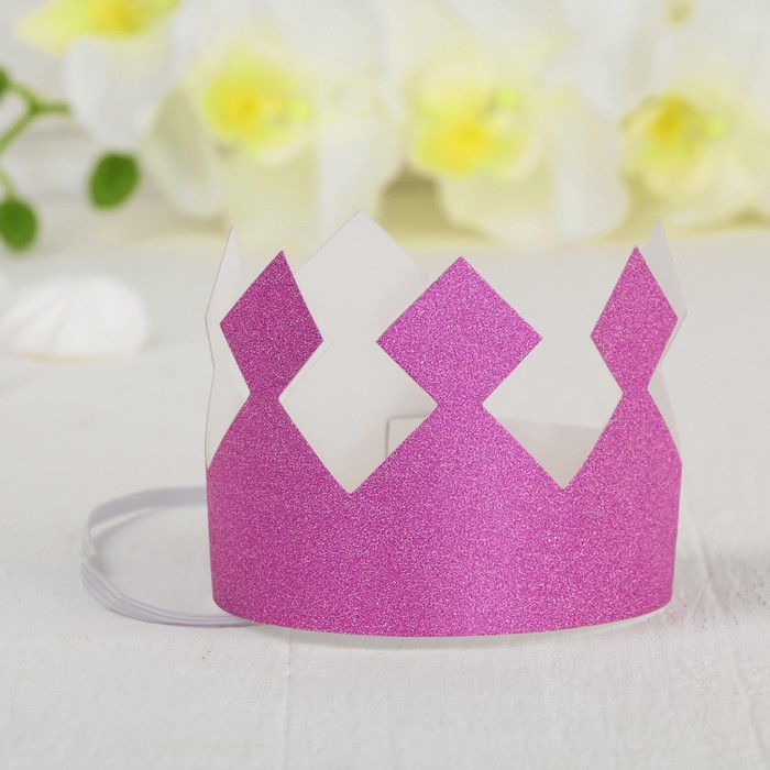 Корона «Король», с блёстками, цвет розовый