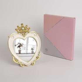 Зеркало интерьерное, зеркальная поверхность — 14 × 14,5 см, цвет бежевый/золотой
